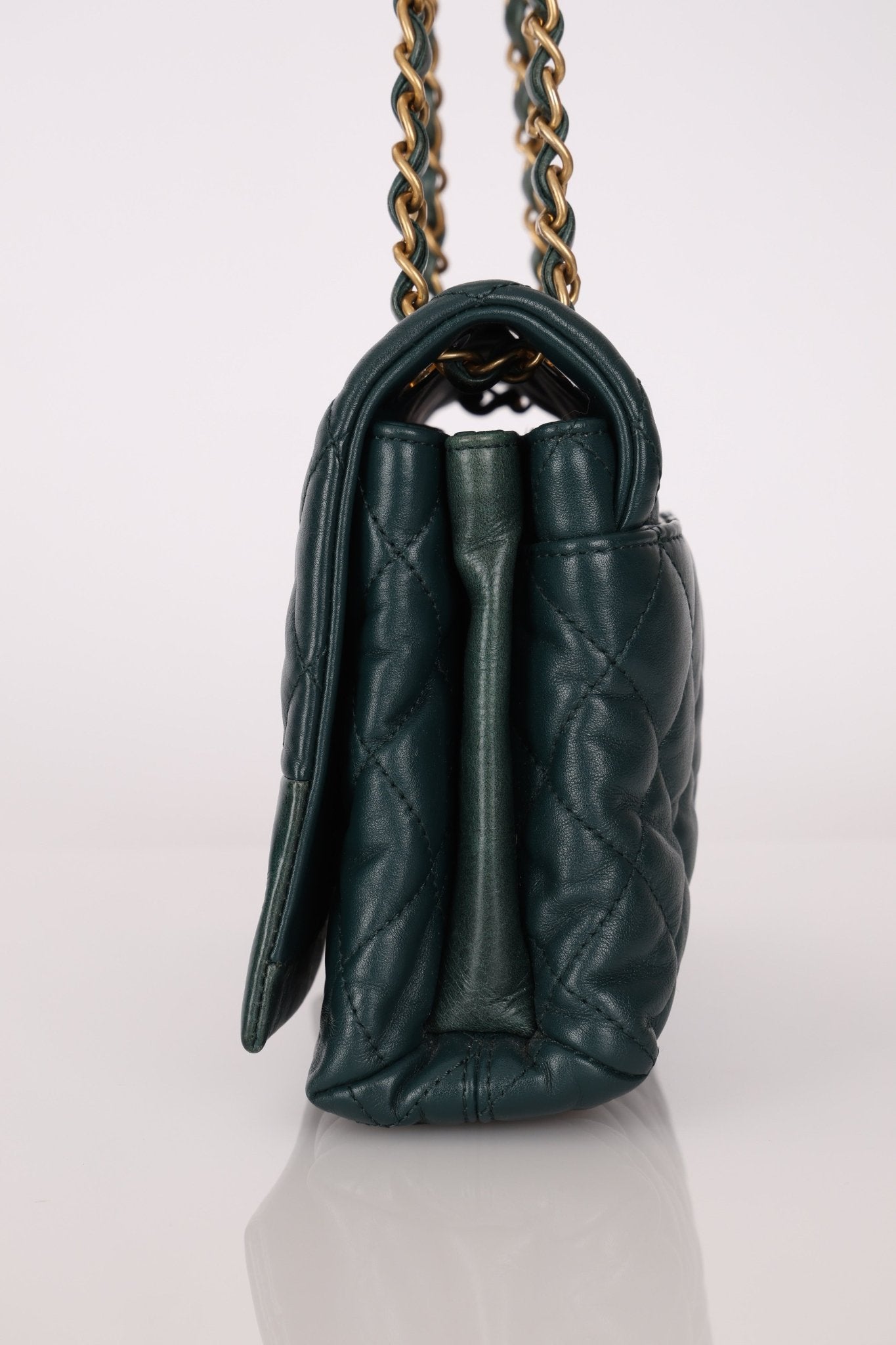 Chanel 2013 Emerald Soft Medium Elegence Flap Bag - FashioNica