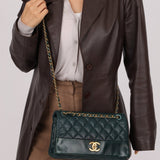 Chanel 2013 Emerald Soft Medium Elegence Flap Bag - FashioNica