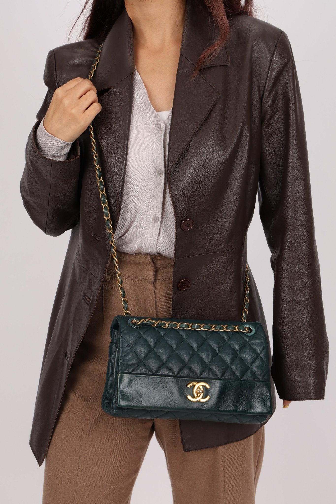 Chanel 2013 Emerald Soft Medium Elegence Flap Bag - FashioNica