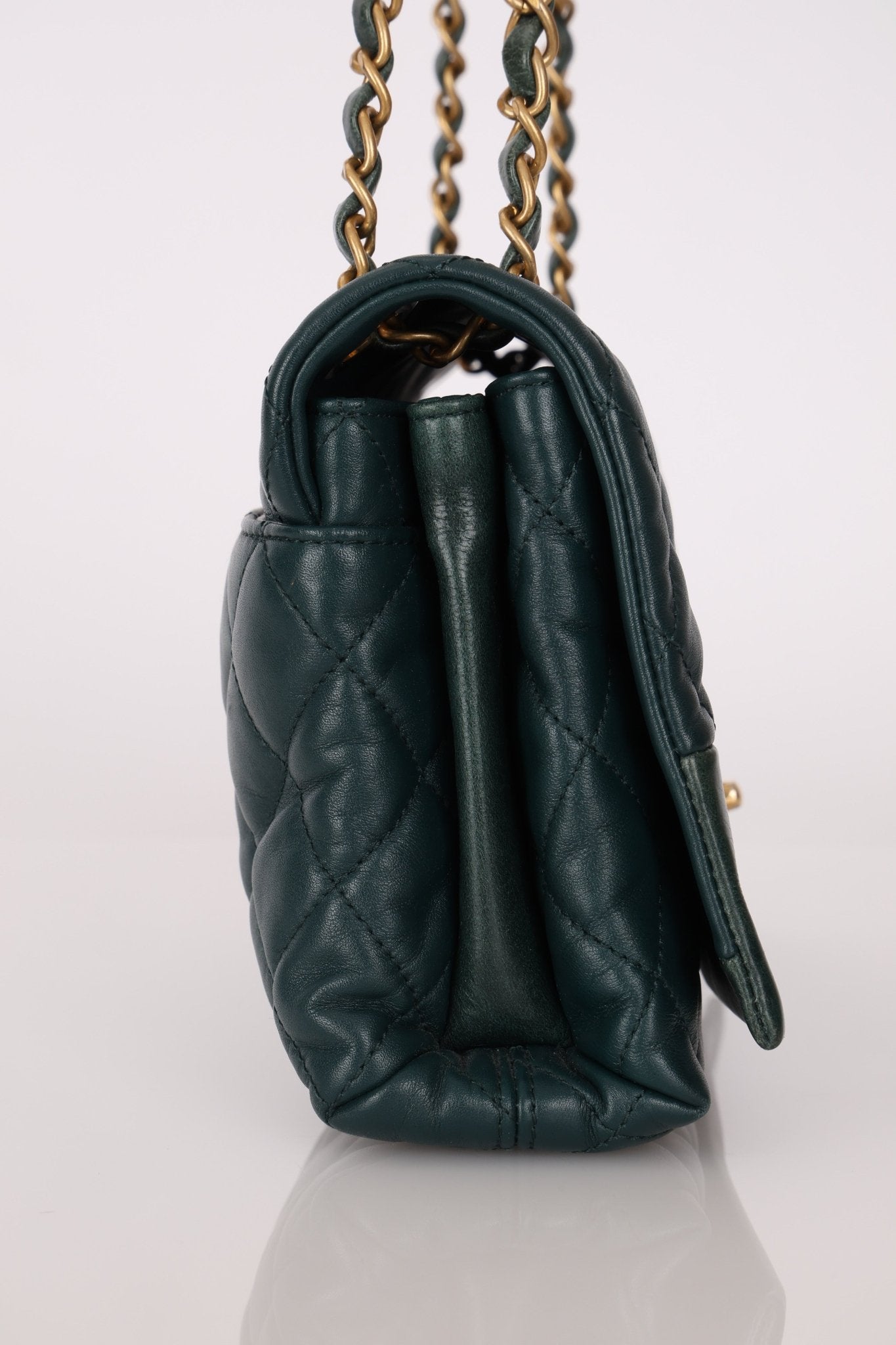 Chanel 2013 Emerald Soft Medium Elegence Flap Bag - FashioNica