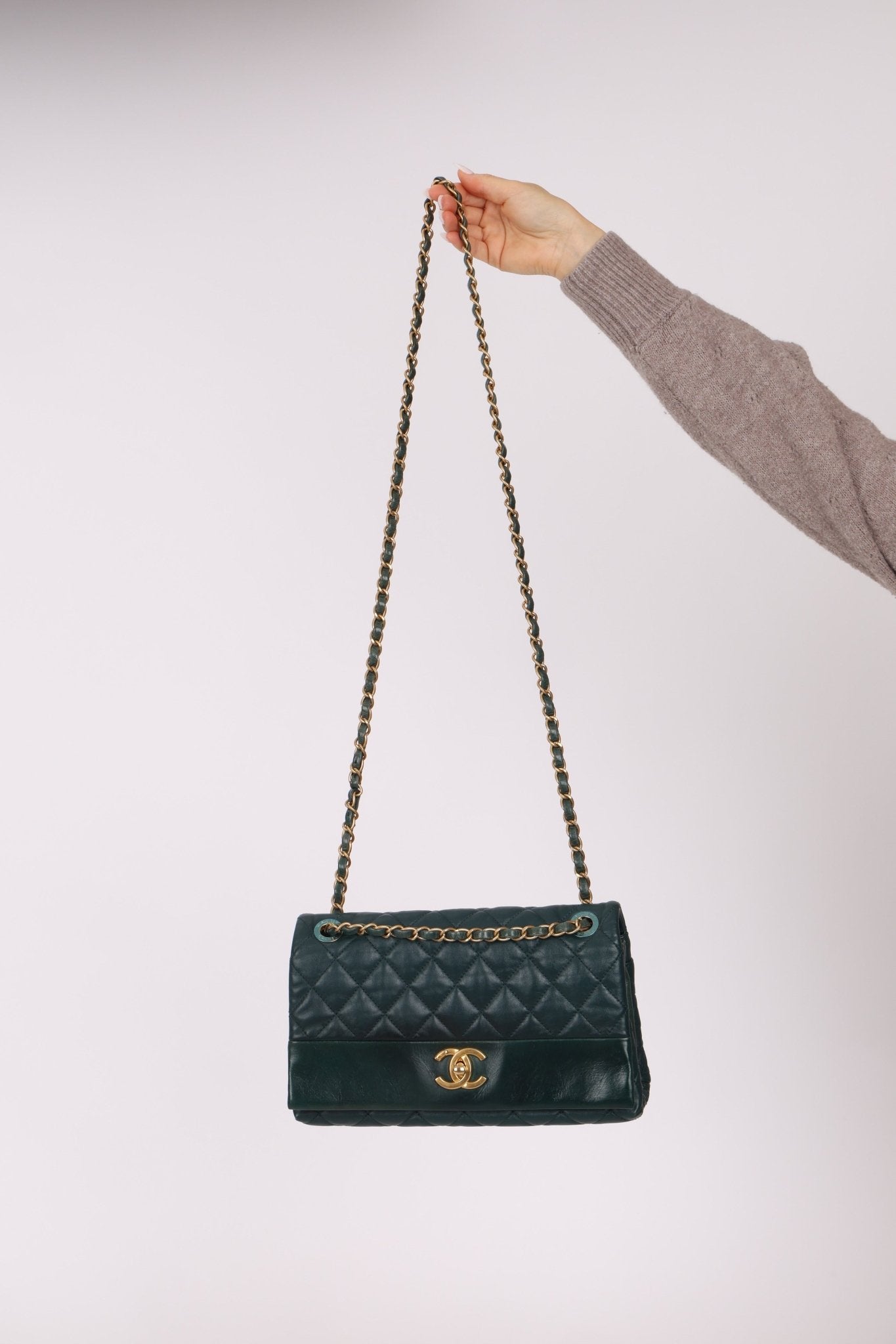 Chanel 2013 Emerald Soft Medium Elegence Flap Bag - FashioNica