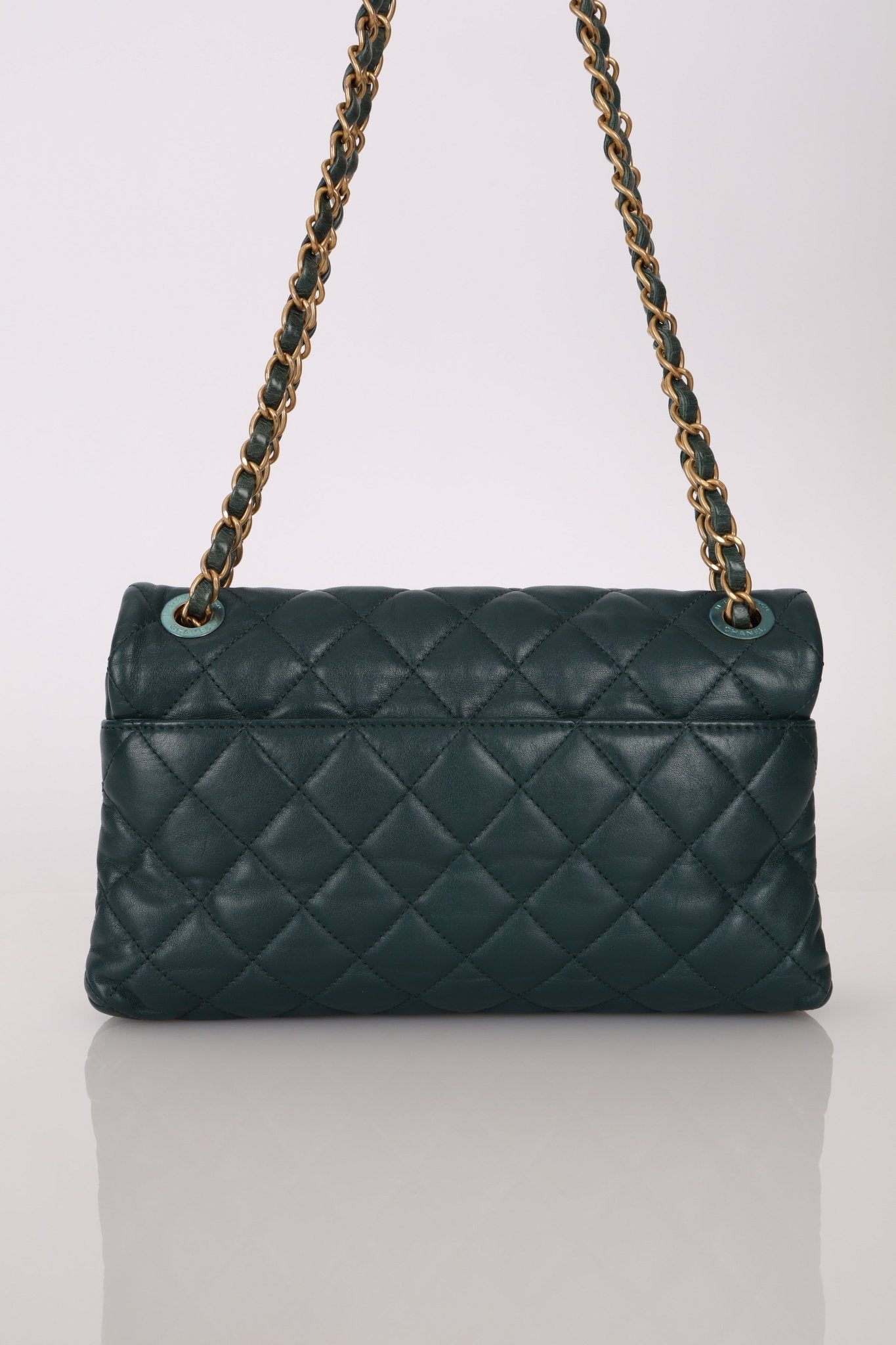 Chanel 2013 Emerald Soft Medium Elegence Flap Bag - FashioNica