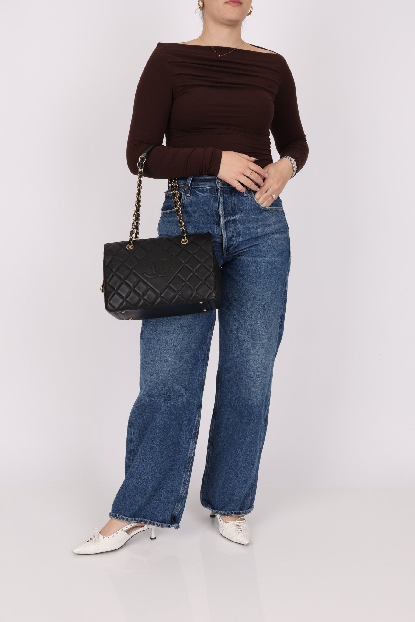 Chanel 2013 Lambskin Diamond CC Chain Tote - FashioNica