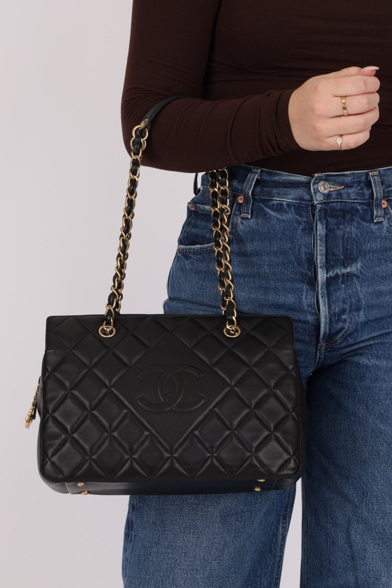 Chanel 2013 Lambskin Diamond CC Chain Tote - FashioNica