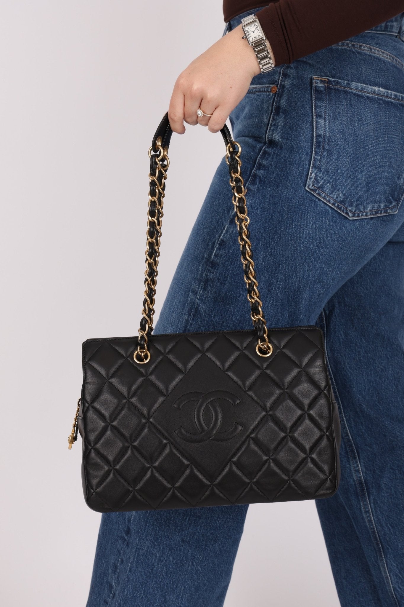 Chanel 2013 Lambskin Diamond CC Chain Tote - FashioNica