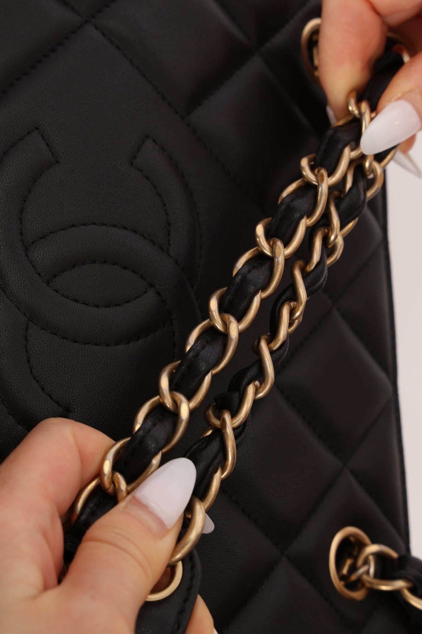 Chanel 2013 Lambskin Diamond CC Chain Tote - FashioNica