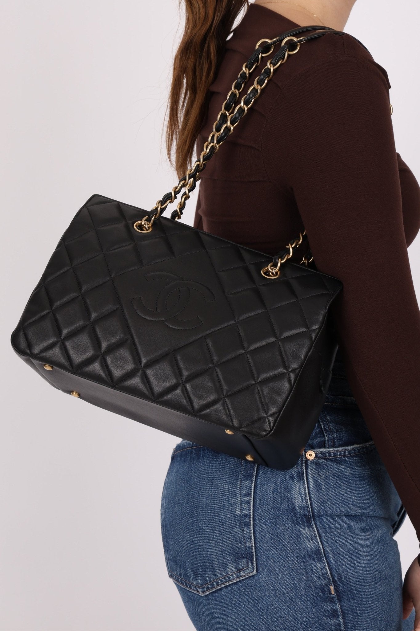 Chanel 2013 Lambskin Diamond CC Chain Tote - FashioNica