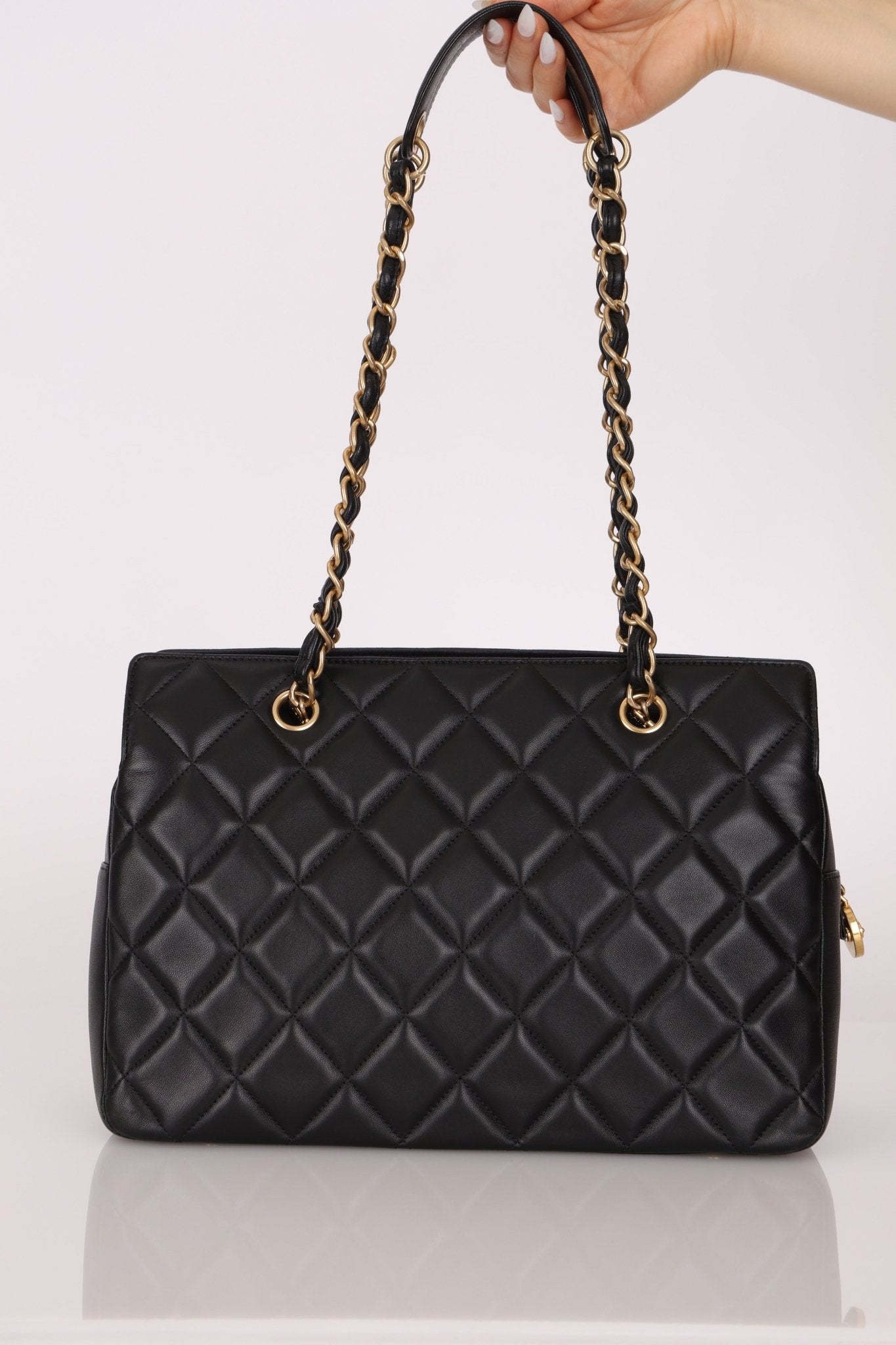 Chanel 2013 Lambskin Diamond CC Chain Tote - FashioNica