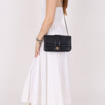 Chanel 2013 Navy Horizontal Mademoiselle Small Double Flap Bag - FashioNica