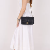 Chanel 2013 Navy Horizontal Mademoiselle Small Double Flap Bag - FashioNica