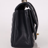 Chanel 2013 Navy Horizontal Mademoiselle Small Double Flap Bag - FashioNica