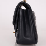 Chanel 2013 Navy Horizontal Mademoiselle Small Double Flap Bag - FashioNica