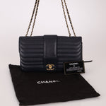Chanel 2013 Navy Horizontal Mademoiselle Small Double Flap Bag - FashioNica