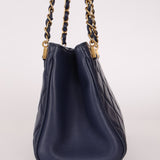 Chanel 2013 Navy Lambskin Misia Open Shoulder Tote - FashioNica