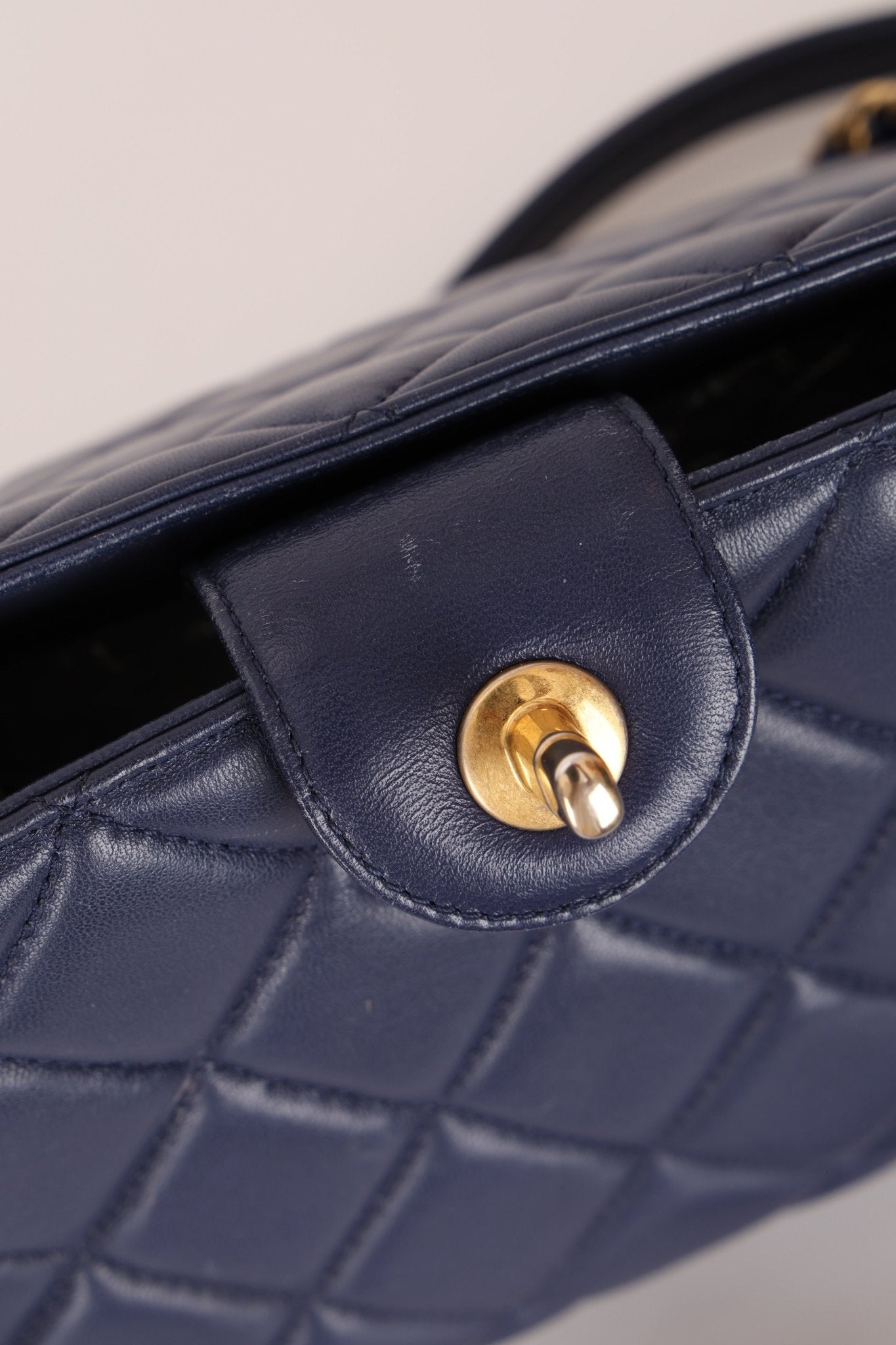 Chanel 2013 Navy Lambskin Misia Open Shoulder Tote - FashioNica