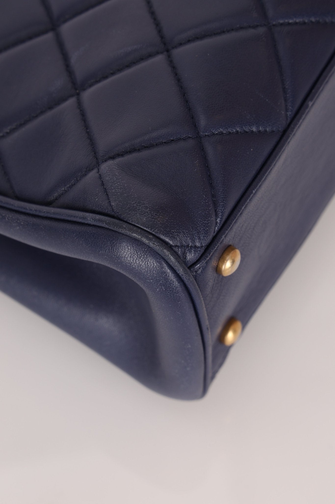 Chanel 2013 Navy Lambskin Misia Open Shoulder Tote - FashioNica