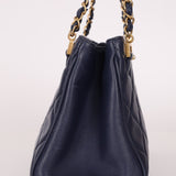 Chanel 2013 Navy Lambskin Misia Open Shoulder Tote - FashioNica