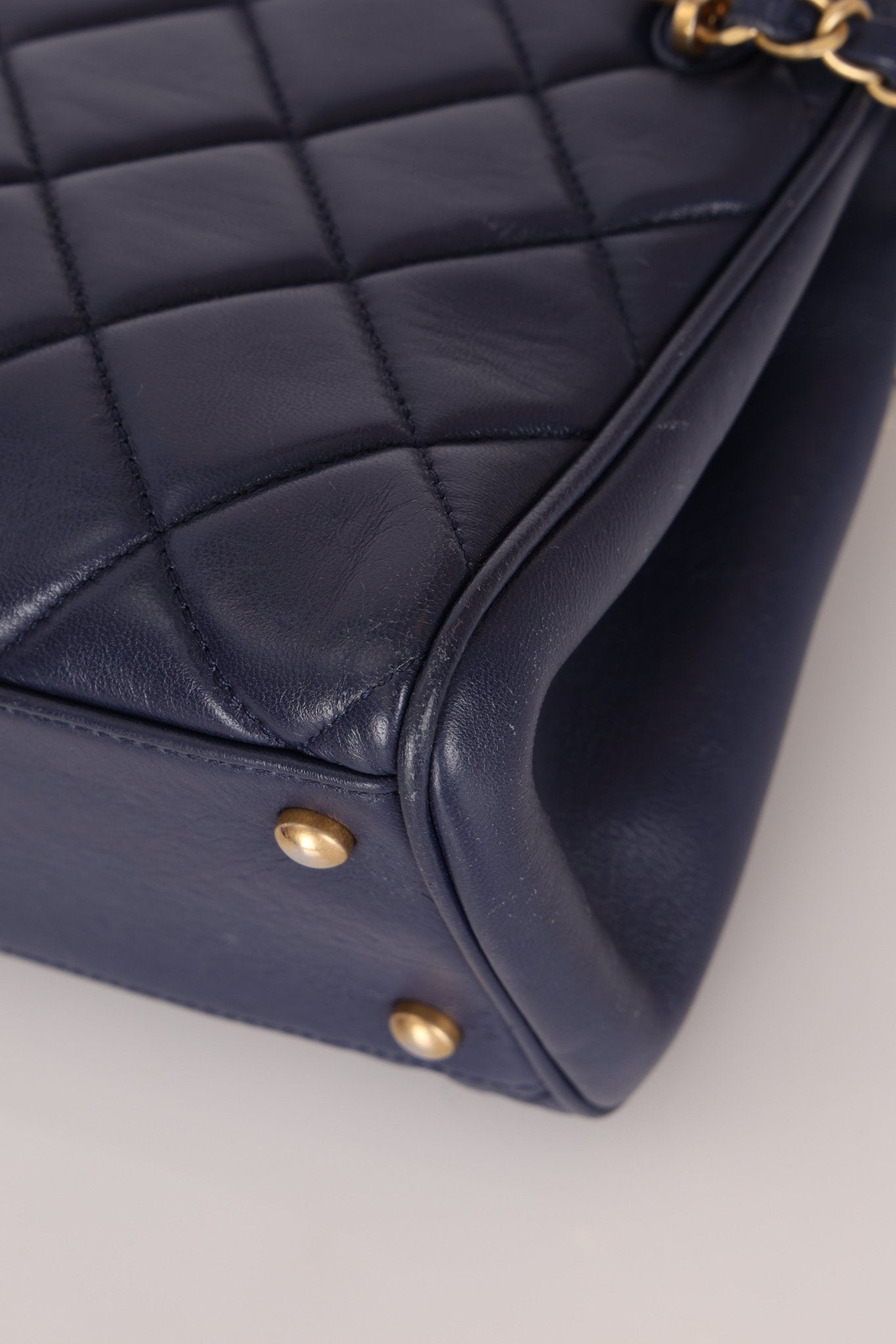 Chanel 2013 Navy Lambskin Misia Open Shoulder Tote - FashioNica