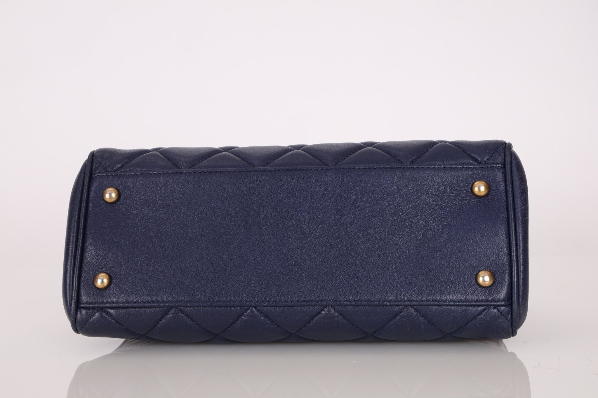 Chanel 2013 Navy Lambskin Misia Open Shoulder Tote - FashioNica