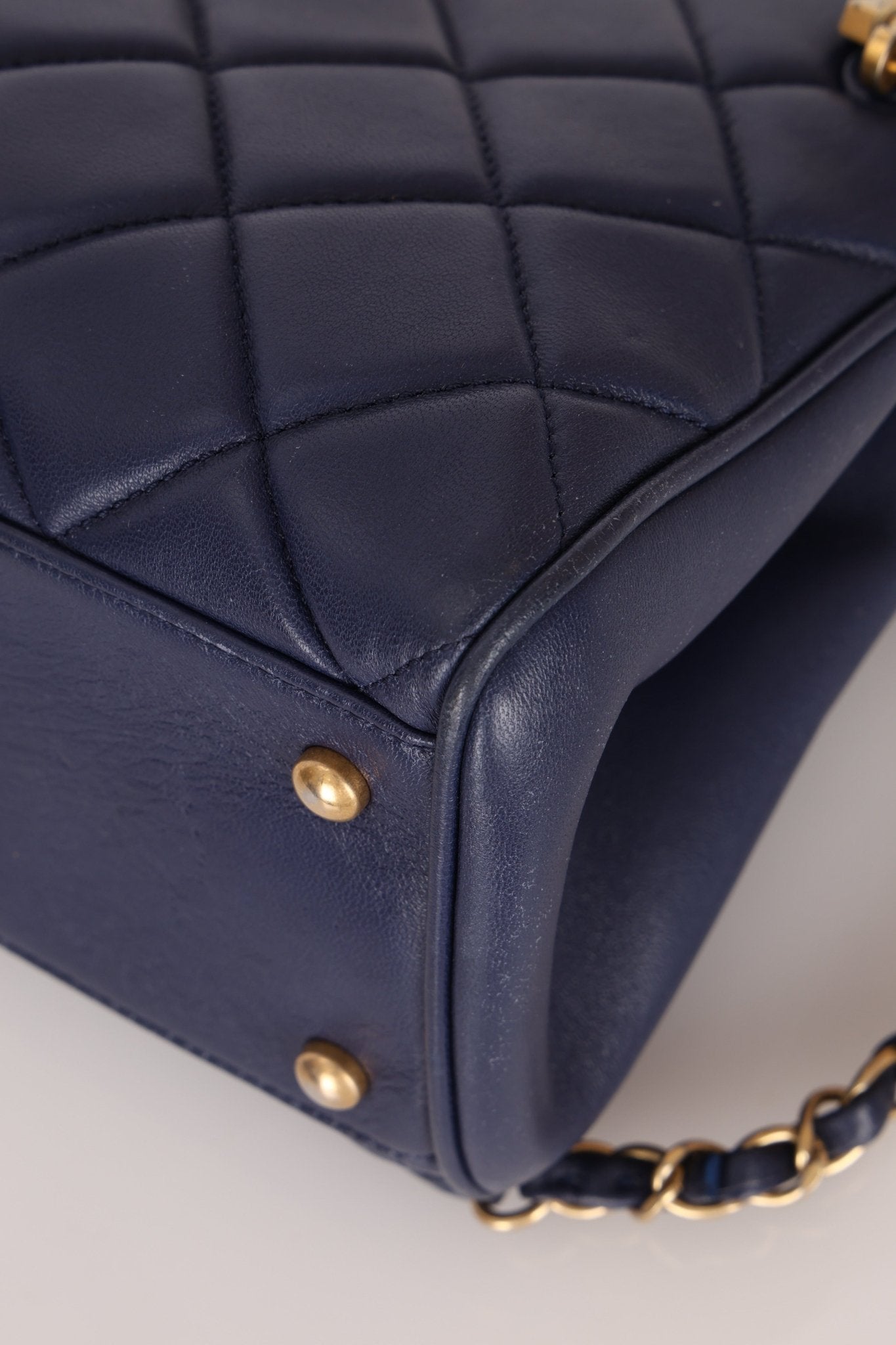 Chanel 2013 Navy Lambskin Misia Open Shoulder Tote - FashioNica