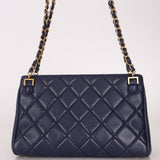 Chanel 2013 Navy Lambskin Misia Open Shoulder Tote - FashioNica