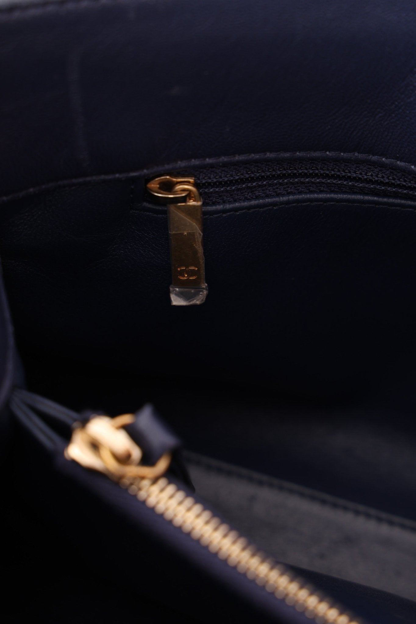 Chanel 2013 Navy Lambskin Misia Open Shoulder Tote - FashioNica