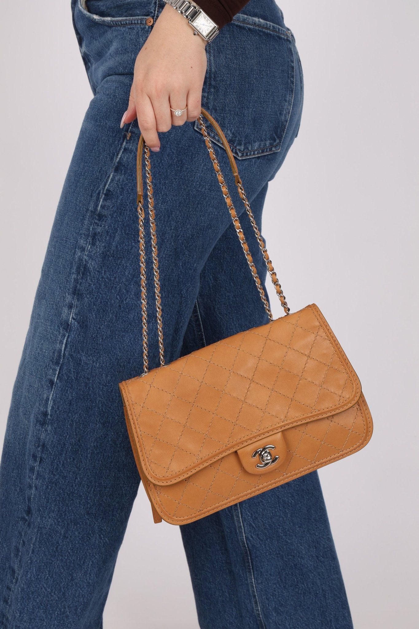 Chanel 2013 Tramezzo Small Toffee Citizen Flap Shoulder Bag - FashioNica