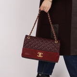 Chanel 2014 Bordeaux Calfskin Jumbo Soft Elegance Flap Bag - FashioNica