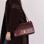 Chanel 2014 Bordeaux Calfskin Jumbo Soft Elegance Flap Bag - FashioNica