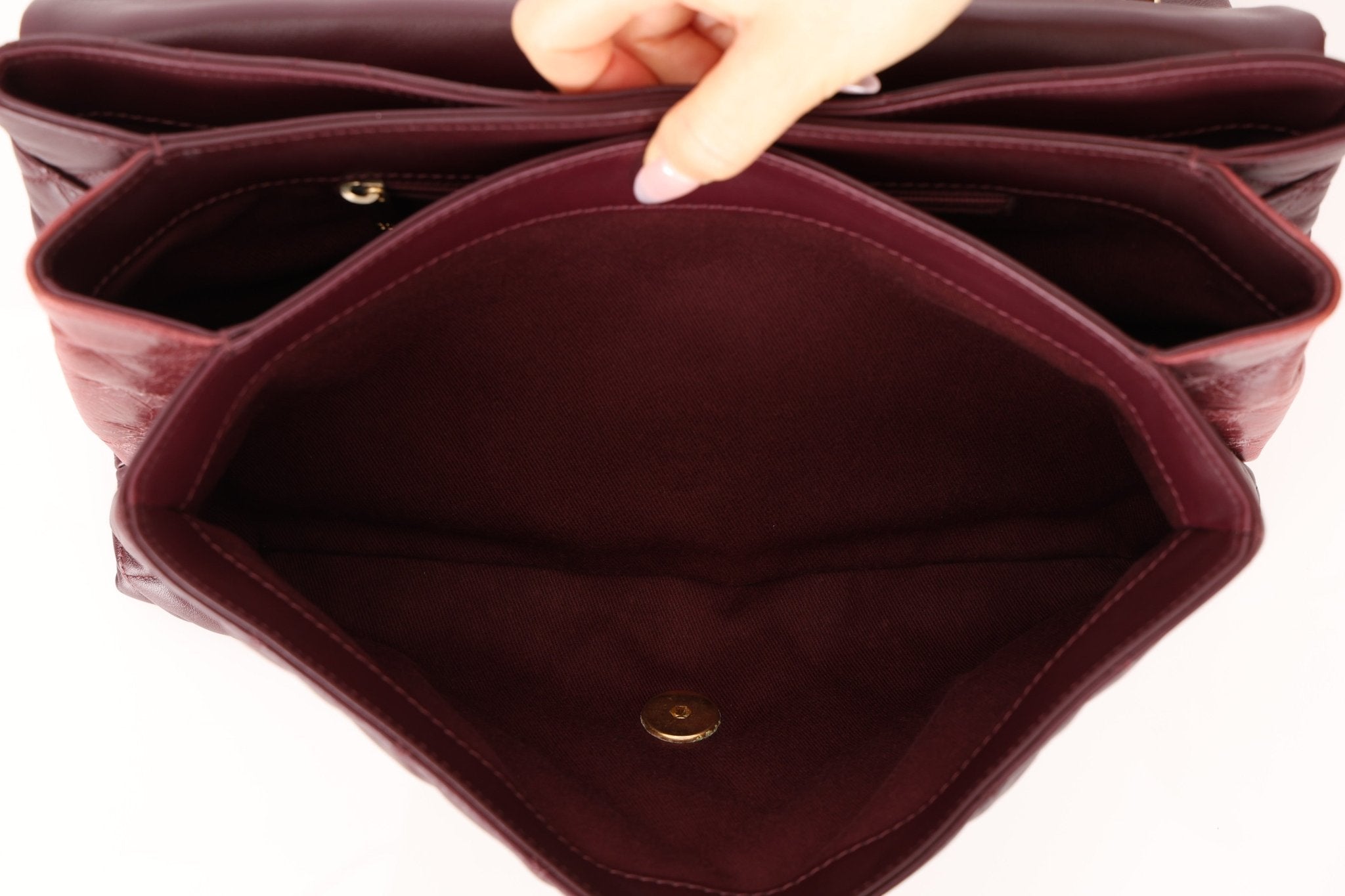 Chanel 2014 Bordeaux Calfskin Jumbo Soft Elegance Flap Bag - FashioNica