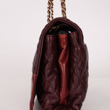 Chanel 2014 Bordeaux Calfskin Jumbo Soft Elegance Flap Bag - FashioNica