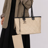 Chanel 2014 Caviar Bi - color Tote with Pouch - FashioNica