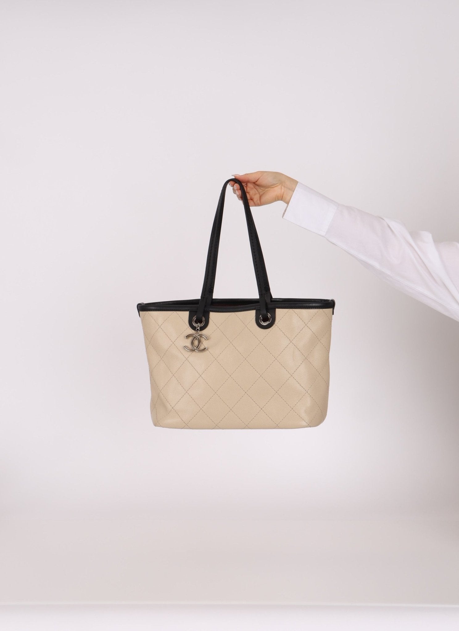 Chanel 2014 Caviar Bi - color Tote with Pouch - FashioNica