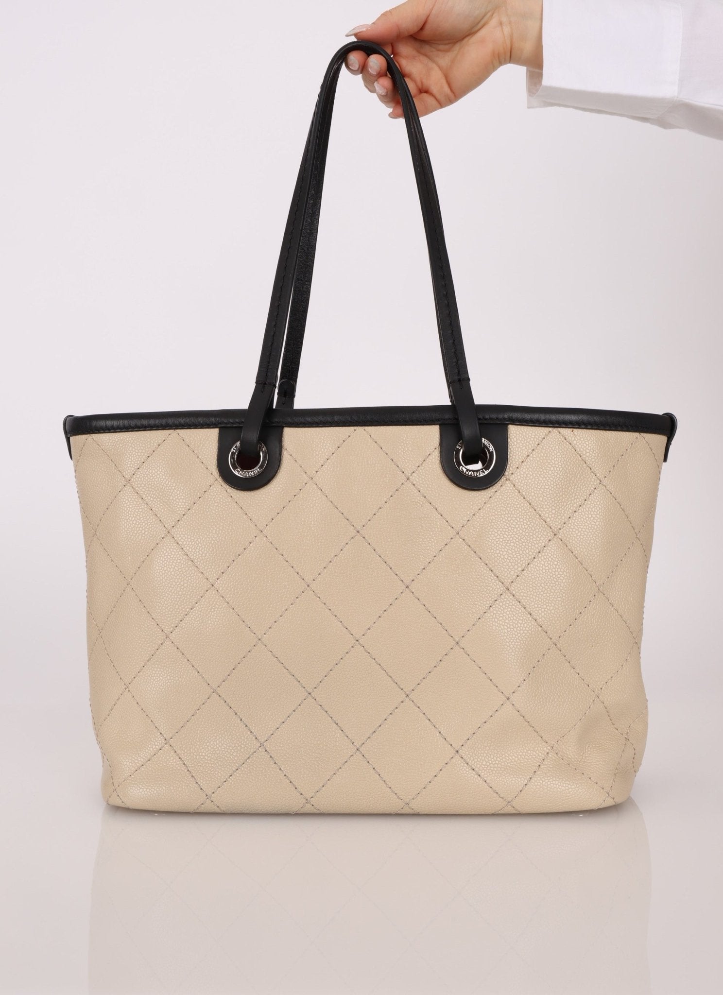 Chanel 2014 Caviar Bi - color Tote with Pouch - FashioNica