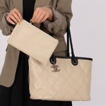 Chanel 2014 Caviar Bi - color Tote with Pouch - FashioNica