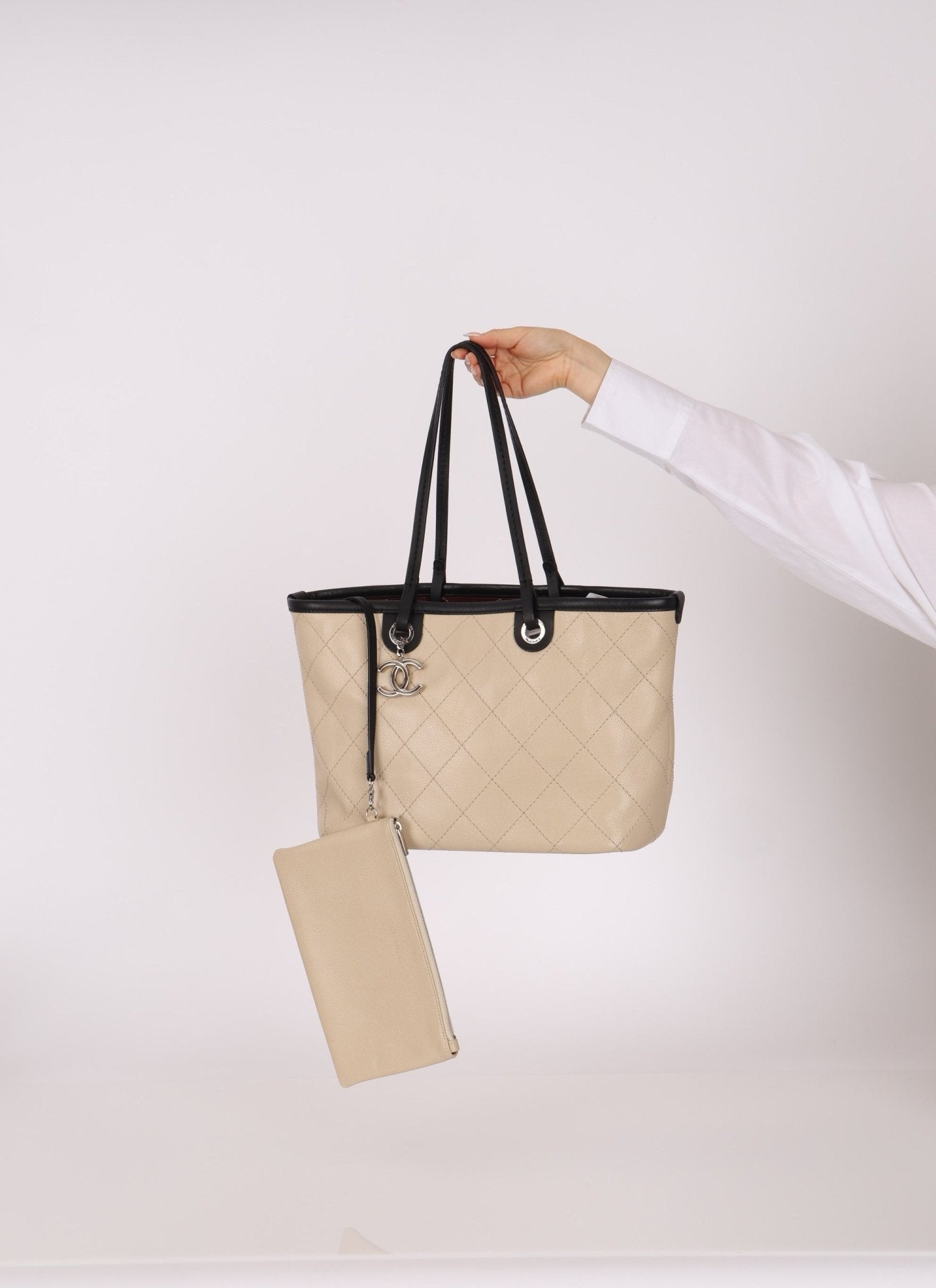 Chanel 2014 Caviar Bi - color Tote with Pouch - FashioNica