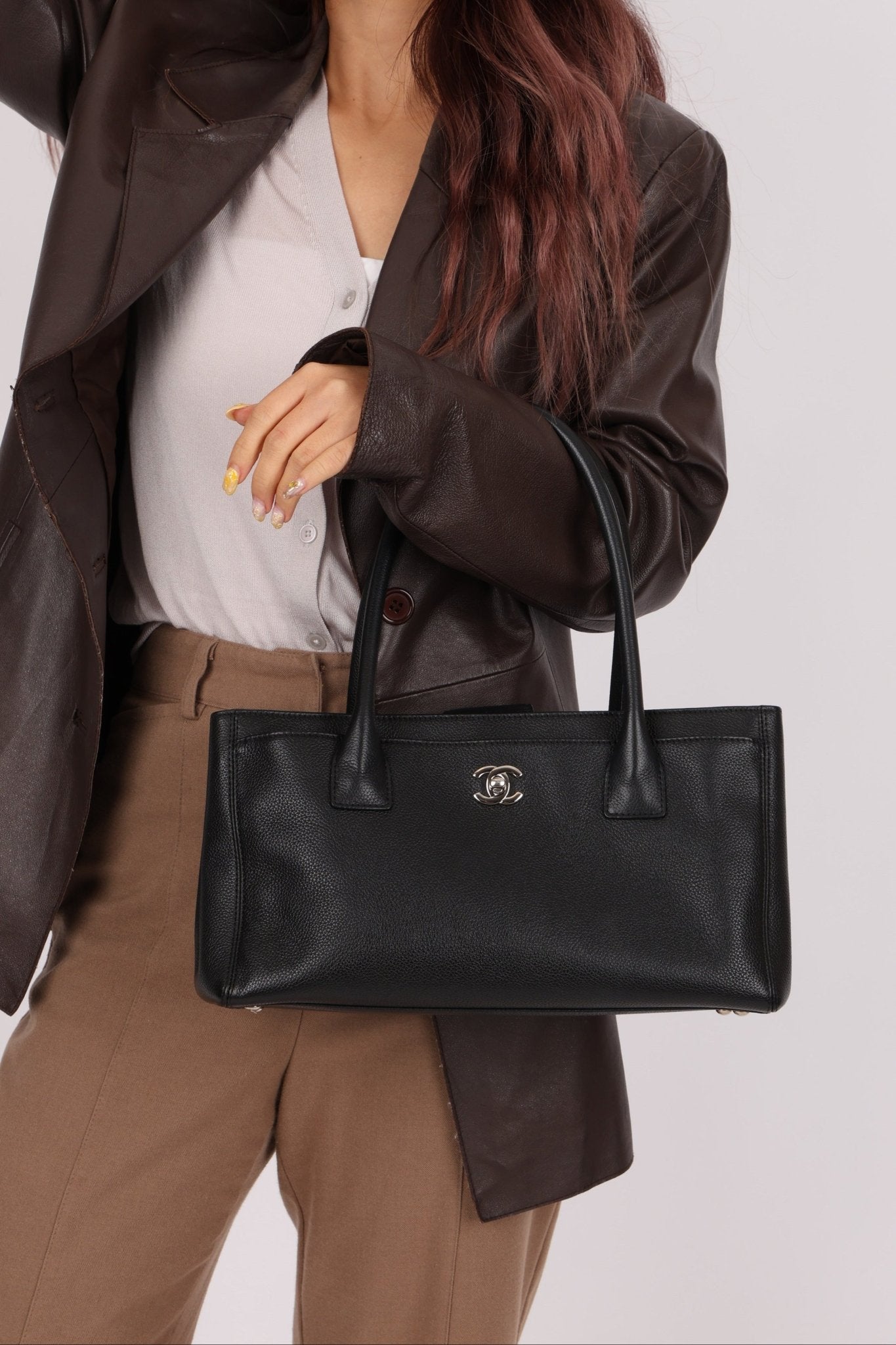 Chanel 2014 Caviar Black Cerf Executive East West Small Tote - FashioNica