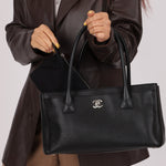 Chanel 2014 Caviar Black Cerf Executive East West Small Tote - FashioNica
