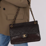 Chanel 2014 Chocolate Paris - Edinburgh Calfskin Whipstitch Large Flap - FashioNica