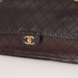 Chanel 2014 Chocolate Paris - Edinburgh Calfskin Whipstitch Large Flap - FashioNica