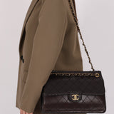 Chanel 2014 Chocolate Paris - Edinburgh Calfskin Whipstitch Large Flap - FashioNica