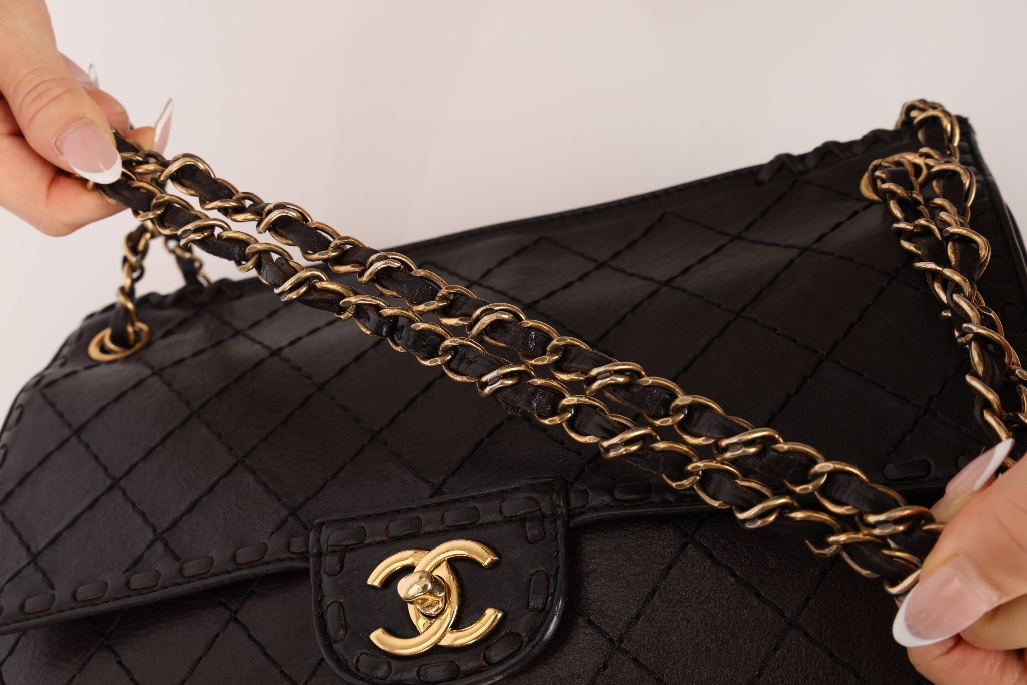 Chanel 2014 Chocolate Paris - Edinburgh Calfskin Whipstitch Large Flap - FashioNica