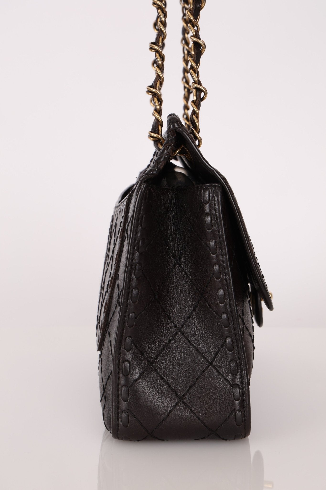 Chanel 2014 Chocolate Paris - Edinburgh Calfskin Whipstitch Large Flap - FashioNica