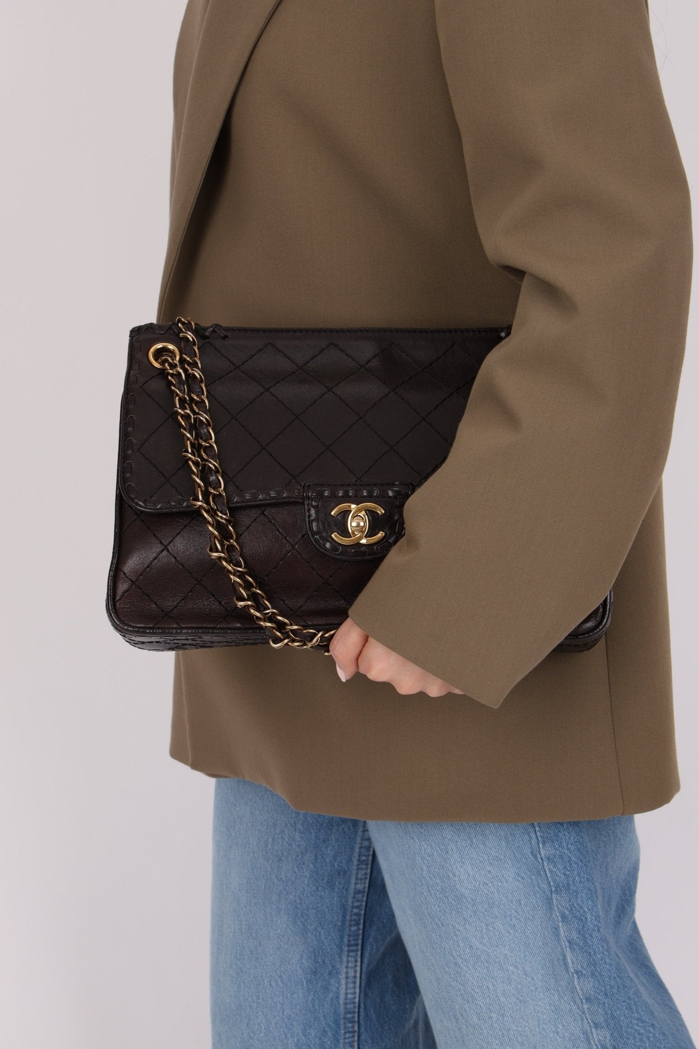Chanel 2014 Chocolate Paris - Edinburgh Calfskin Whipstitch Large Flap - FashioNica