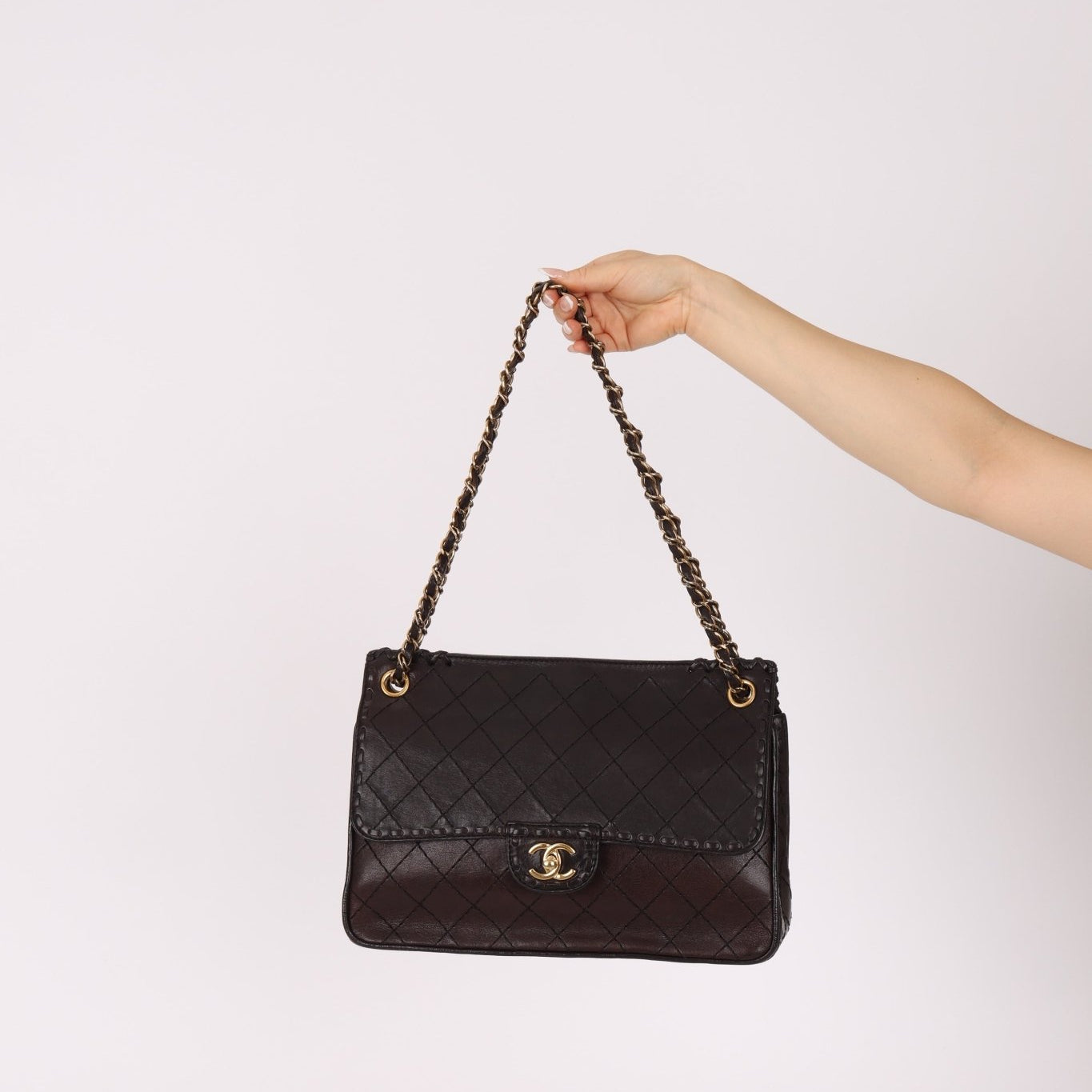 Chanel 2014 Chocolate Paris - Edinburgh Calfskin Whipstitch Large Flap - FashioNica