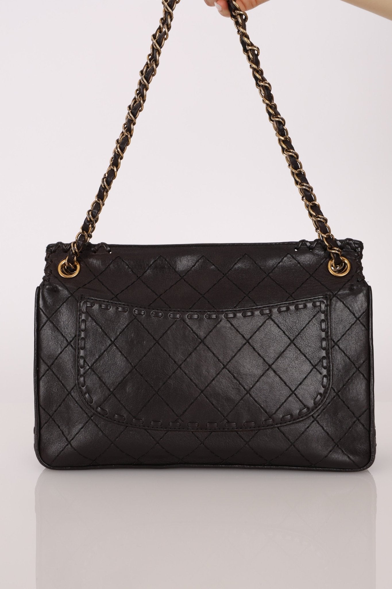 Chanel 2014 Chocolate Paris - Edinburgh Calfskin Whipstitch Large Flap - FashioNica