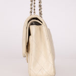 Chanel 2014 Iridescent Ivory Caviar Medium Classic Double Flap - FashioNica