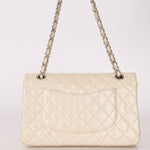 Chanel 2014 Iridescent Ivory Caviar Medium Classic Double Flap - FashioNica