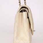Chanel 2014 Iridescent Ivory Caviar Medium Classic Double Flap - FashioNica