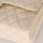 Chanel 2014 Iridescent Ivory Caviar Medium Classic Double Flap - FashioNica